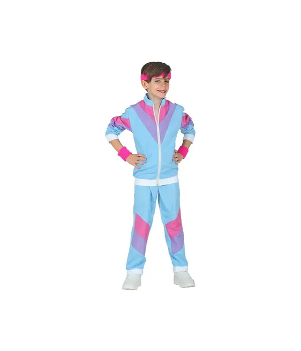 80's Disco Trainingspak Kind Blauw