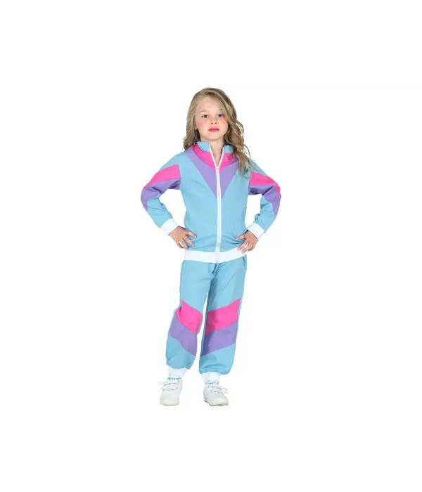 80's Disco Trainingspak Kind Blauw