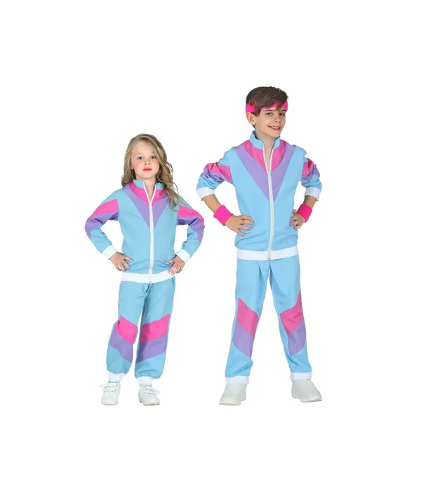 80's Disco Trainingspak Kind Blauw