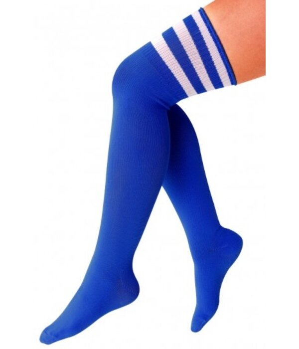 Cheerleader Sokken Kobaltblauw/wit