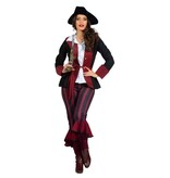 Piraat Outfit Dame burgundy/zwart premium