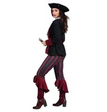 Piraat Outfit Dame burgundy/zwart premium