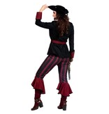 Piraat Outfit Dame burgundy/zwart premium