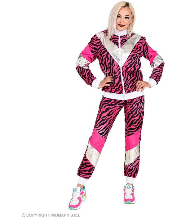Fout 80's Trainingspak Tijger Roze Unisex