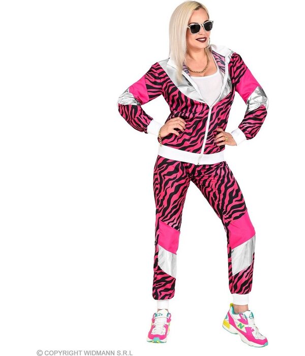 Fout 80's Trainingspak Tijger Roze Unisex