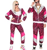 Fout 80's Trainingspak Tijger Roze Unisex
