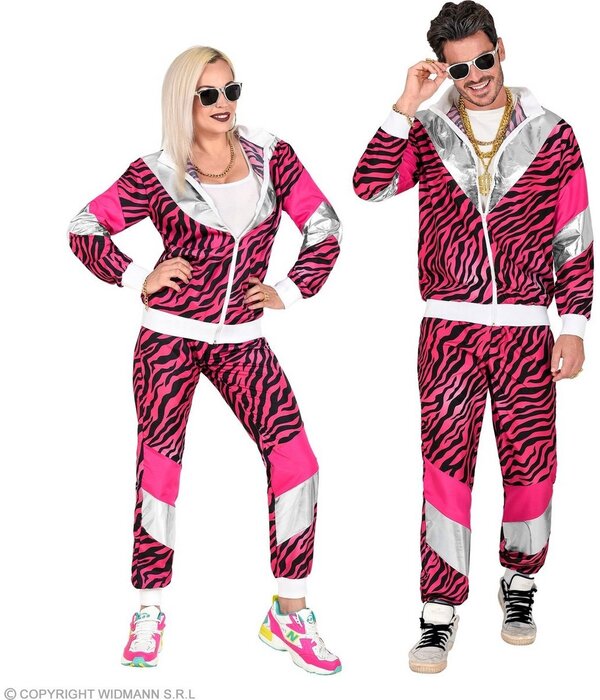 Fout 80's Trainingspak Tijger Roze Unisex
