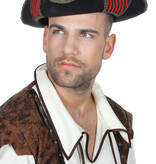Piratenhoed luxe zwart/rood