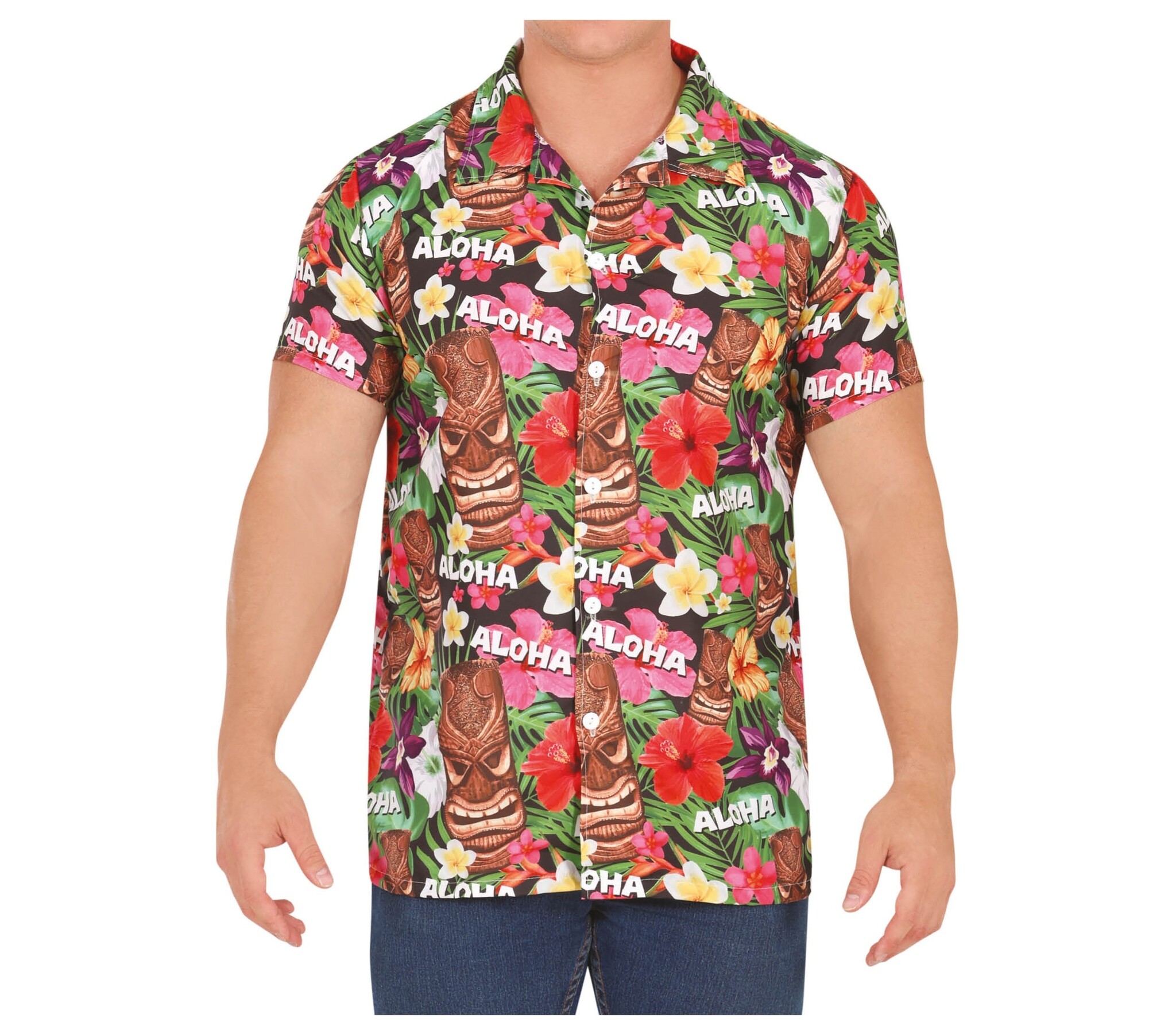Guirca - Hawaii & Carribean & Tropisch Kostuum - Aloha Hallo Hawaii Blouse Man - Multicolor - Maat 52-54 - Carnavalskleding - Verkleedkleding
