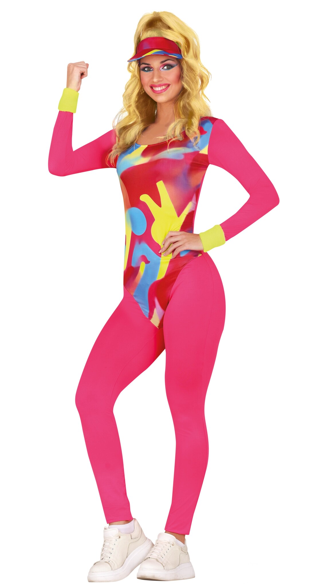 Guirca - Jaren 80 & 90 Kostuum - Fit In De Jaren 80 Rebecca - Vrouw - Roze - Maat 36-38 - Carnavalskleding - Verkleedkleding