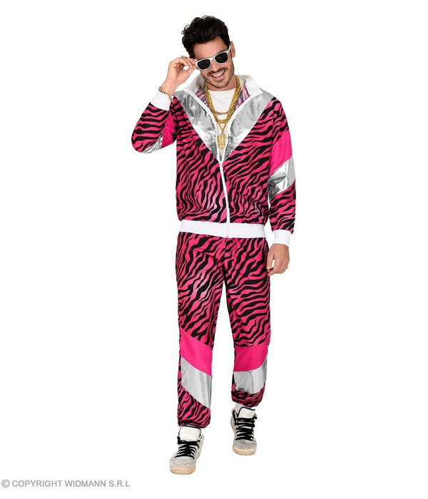 Fout 80's Trainingspak Tijger Roze Unisex