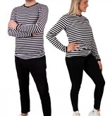 Dorus trui zwart/wit lange mouw