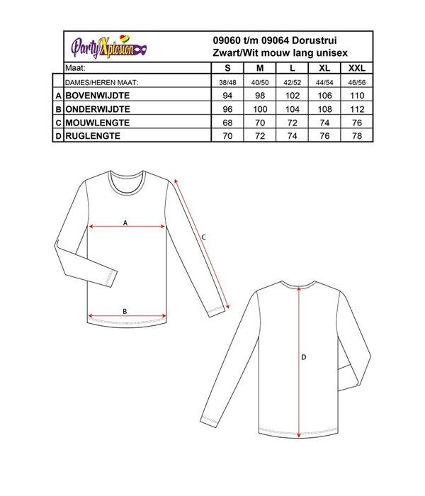 Dorus trui zwart/wit lange mouw