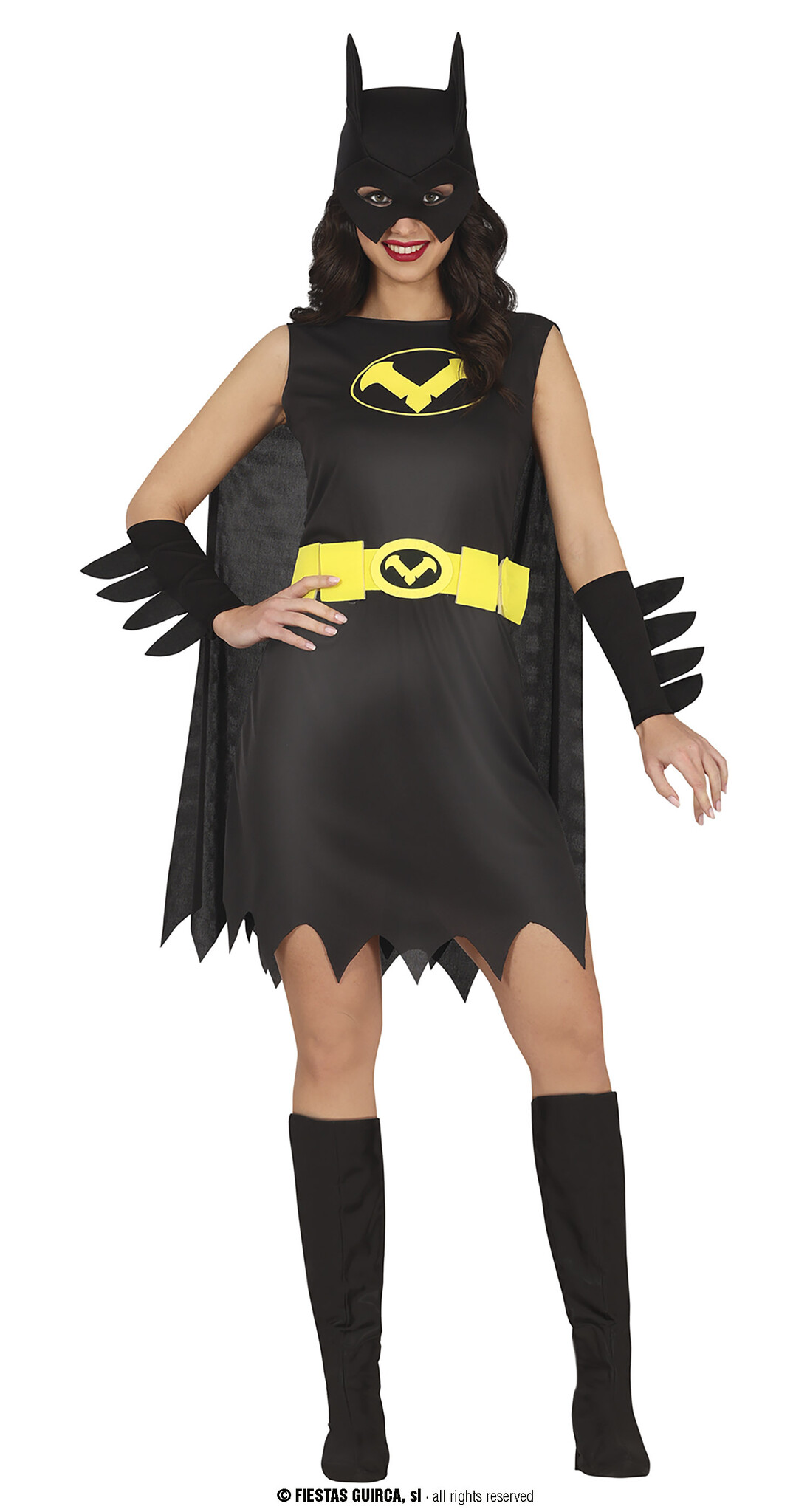 Guirca - Batgirl & Batwoman & Catwoman Kostuum - Schaduw Van De Nacht Heldin - Vrouw - Zwart - Maat 36-38 - Carnavalskleding - Verkleedkleding