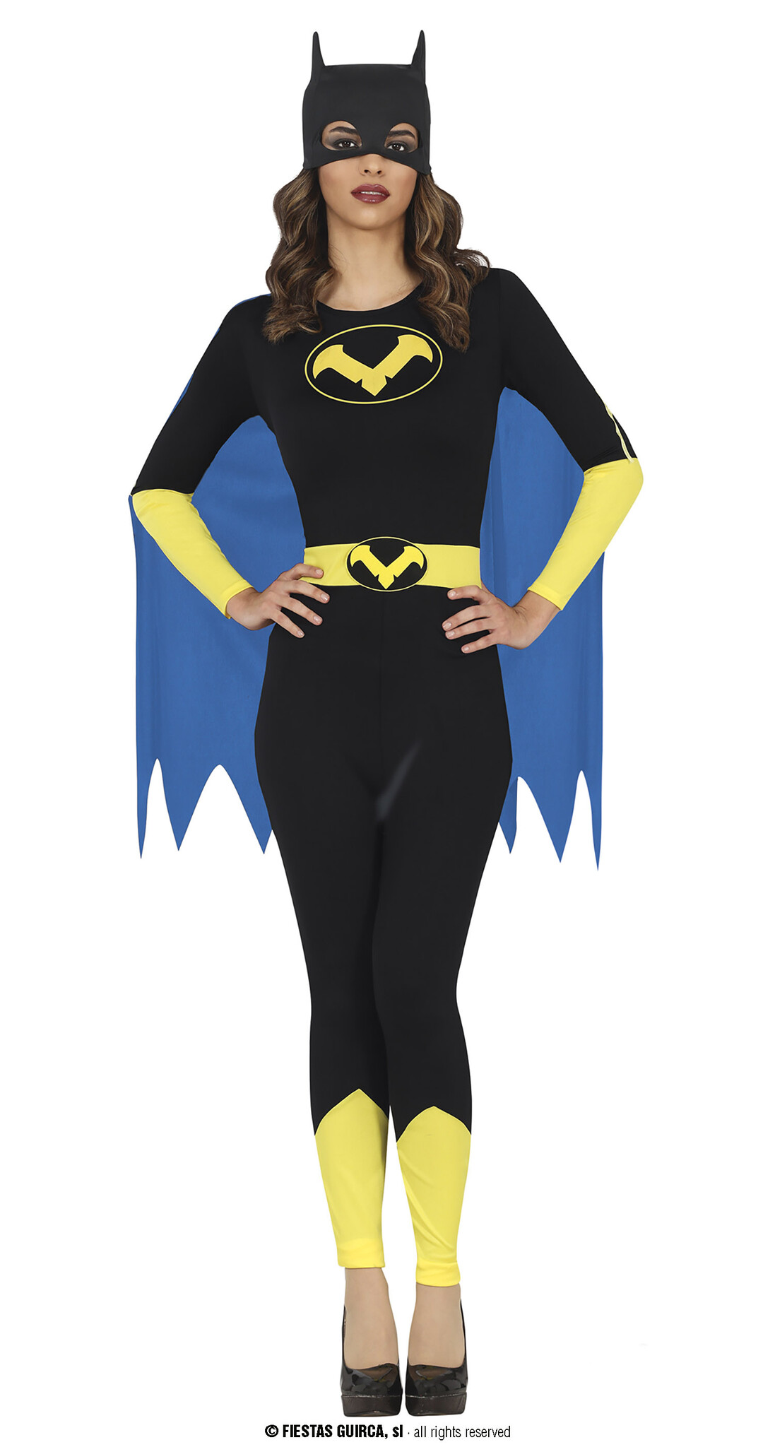 Guirca - Batgirl & Batwoman & Catwoman Kostuum - Superheld Black Sky - Vrouw - Blauw, Zwart - Maat 42-44 - Carnavalskleding - Verkleedkleding