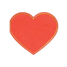 Hartvormige Servetten Rood/Goud (20st)