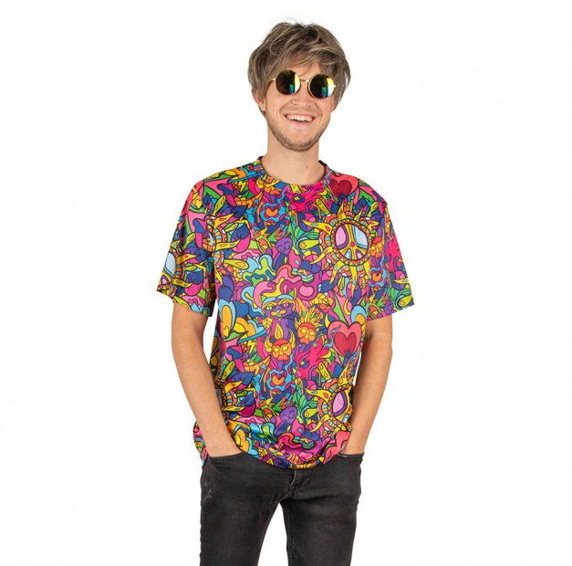 Hippie T-shirt Heren Colorful Dreams