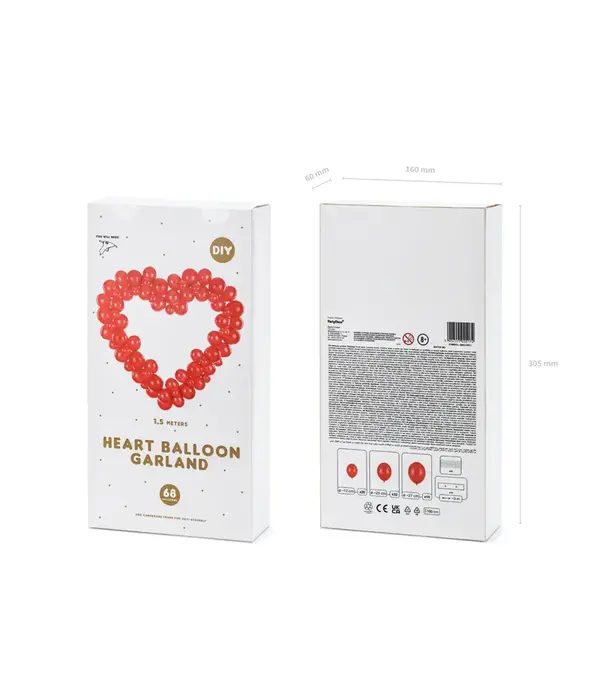 Ballonnenboog Hartvorm Rood (160cm)