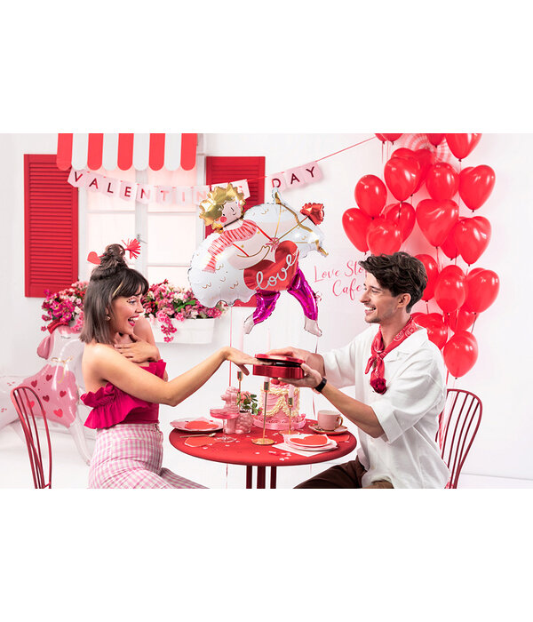 Hartvormige Servetten Rood/Goud (20st)