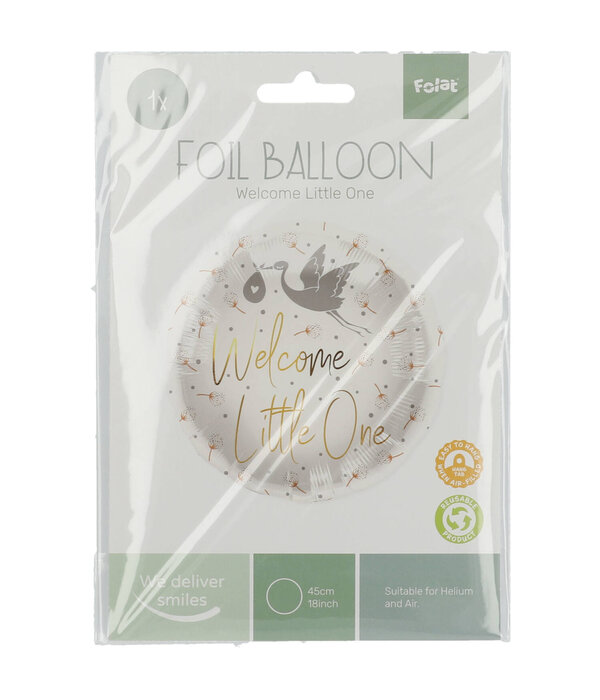 Folieballon  Welcome Little One Ooijevaar (45cm)