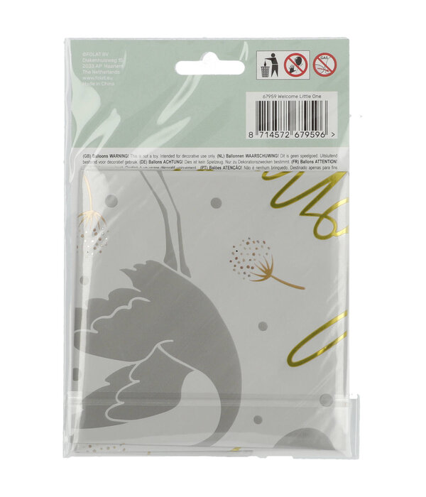 Folieballon  Welcome Little One Ooijevaar (45cm)