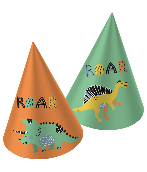 Dino Roars Feesthoedjes (6st)