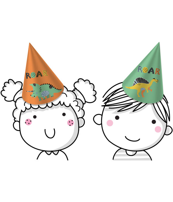 Dino Roars Feesthoedjes (6st)