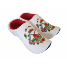 Witte Klompsloffen Holland Rode Tulp