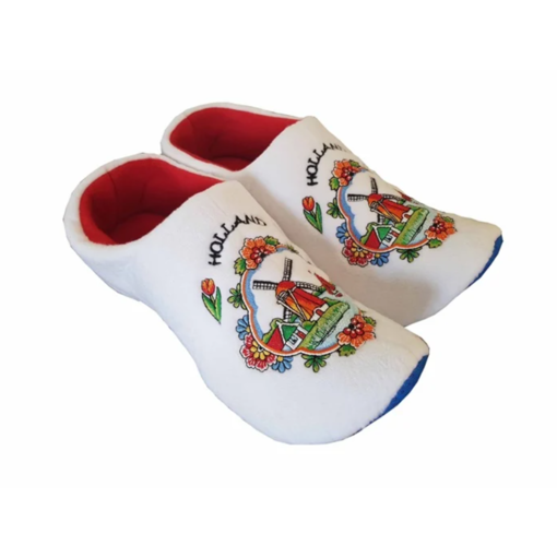 Witte Klompsloffen Holland Rode Tulp