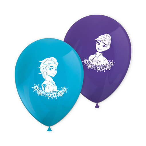 Frozen Ballonnen Anna En Elsa Blauw/Paars (8st)