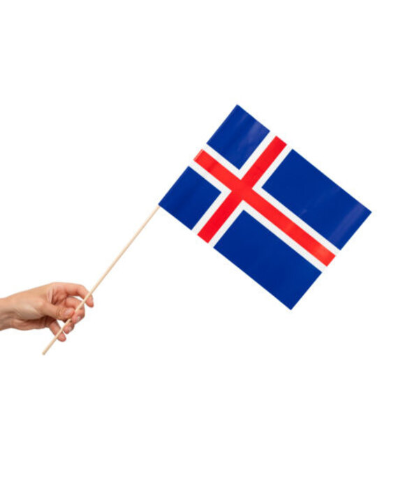 Zwaaivlaggetjes Ijsland 20x30cm (10st)