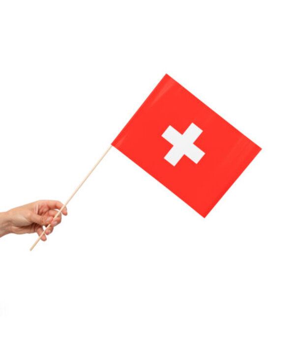 Zwaaivlaggetjes Zwitserland 20x30cm (10st)