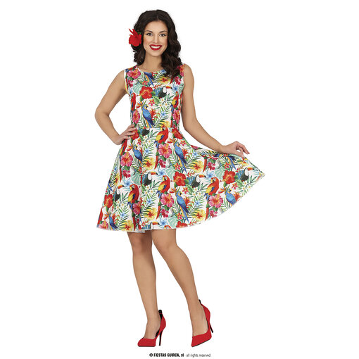 Hawaii Jurk Multikleur Papegaai Print Dames