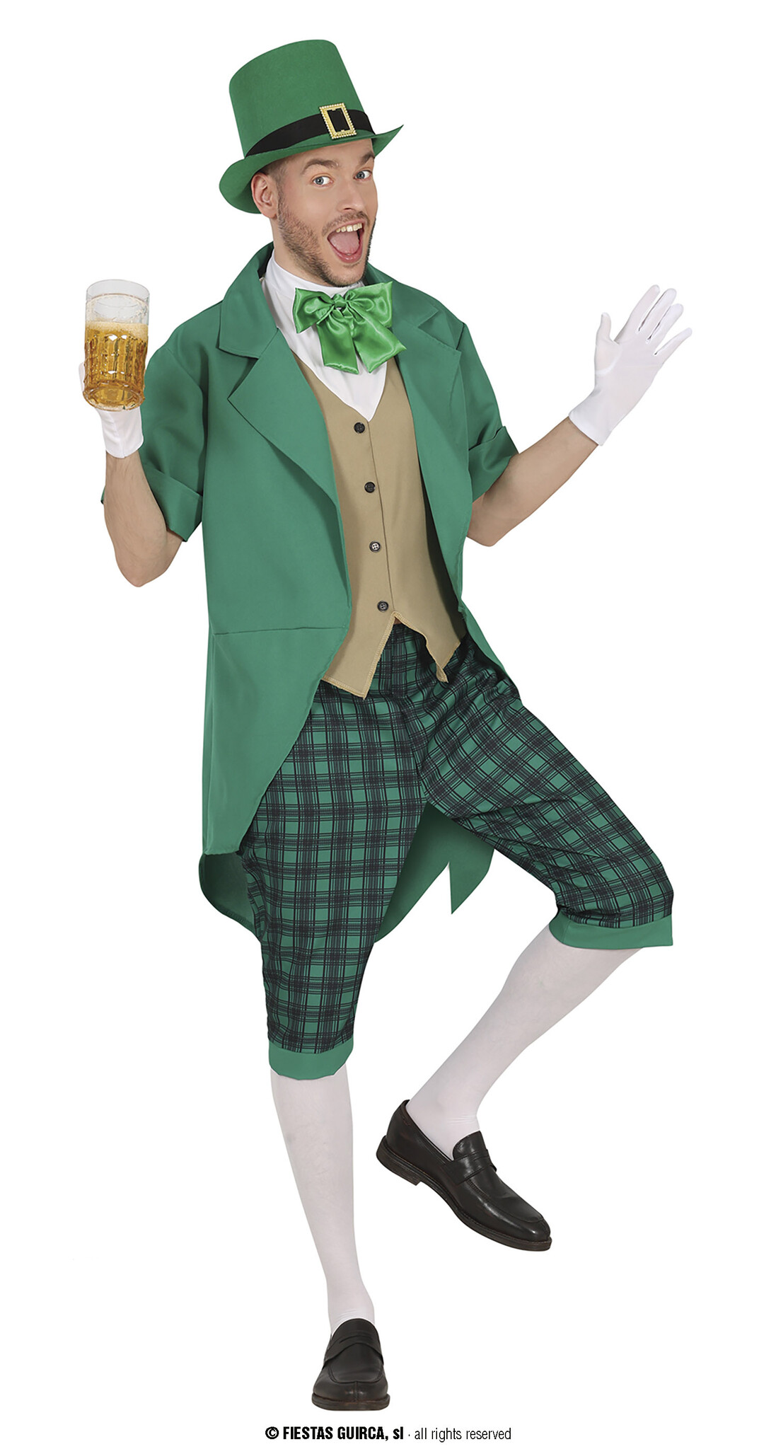 Guirca - Landen Thema Kostuum - Mr Patrick Green - Man - Groen - Maat 48-50 - Carnavalskleding - Verkleedkleding