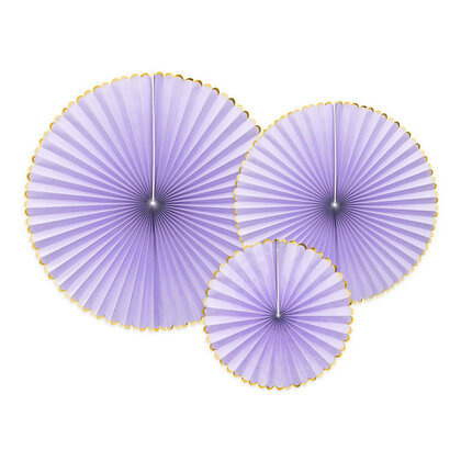 Decoratieve Rozetten Lila Goud (3st) afbeelding
