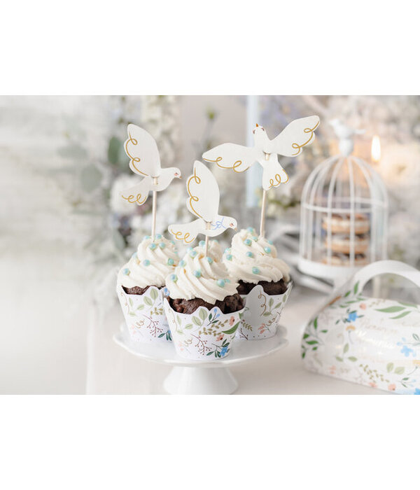 Cupcake Toppers Duif (6st)