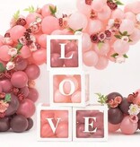 Ballonnen Box LOVE Wit (30x30cm)