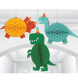 Honeycomb Hangdecoratie Dinosaurus Dino-Mite (3st)