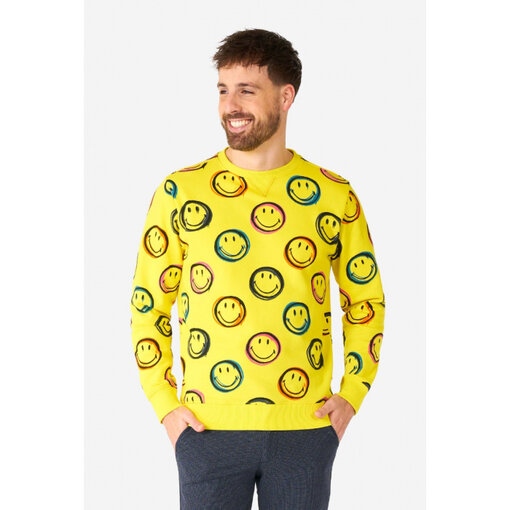 Smiley ® Smudge Trui Geel Opposuits