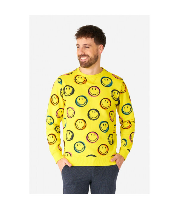 Smiley ® Smudge Trui Geel Opposuits