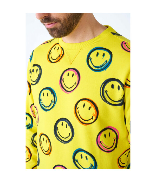 Smiley ® Smudge Trui Geel Opposuits