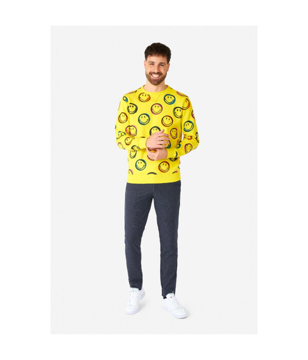 Smiley ® Smudge Trui Geel Opposuits