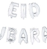 Folieballonnen Slinger Set 'Eid Mubarak' Zilver (4m)