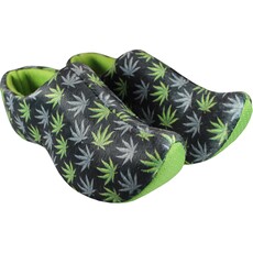 Klompsloffen Wietprint groen/zwart