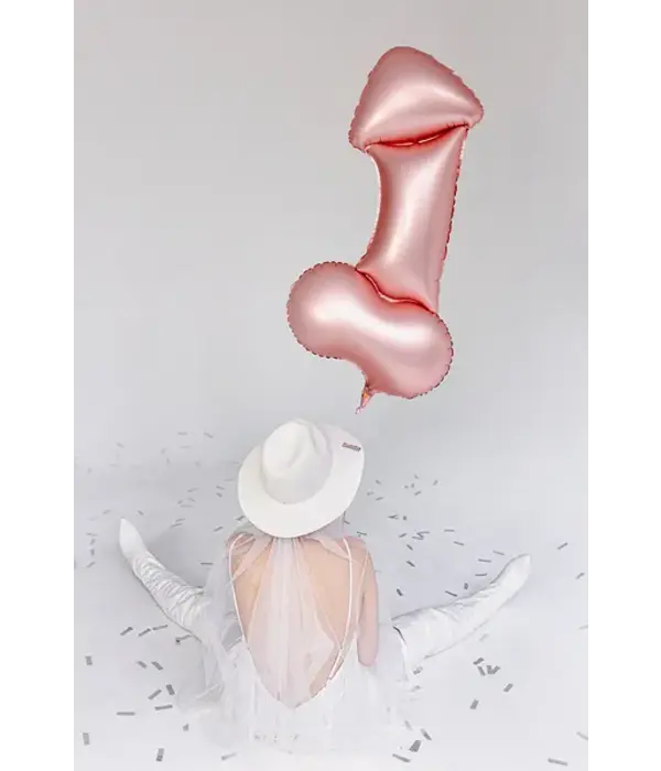 Mega Folieballon Penis Rosegoud 56x112cm