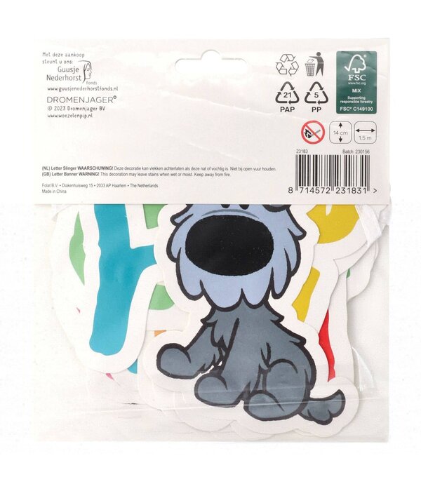 Letterslinger Hiep Hiep Hoera Woezel En Pip