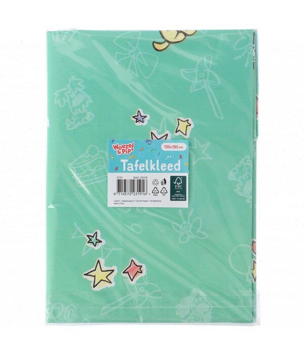 Woezel En Pip Tafelkleed groen (1,3x1,8m)
