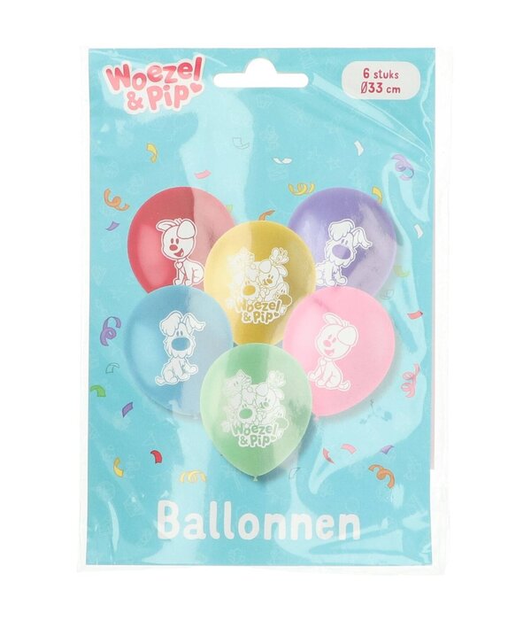 Gekleurde Latex Ballonnen Woezel En Pip (6st)
