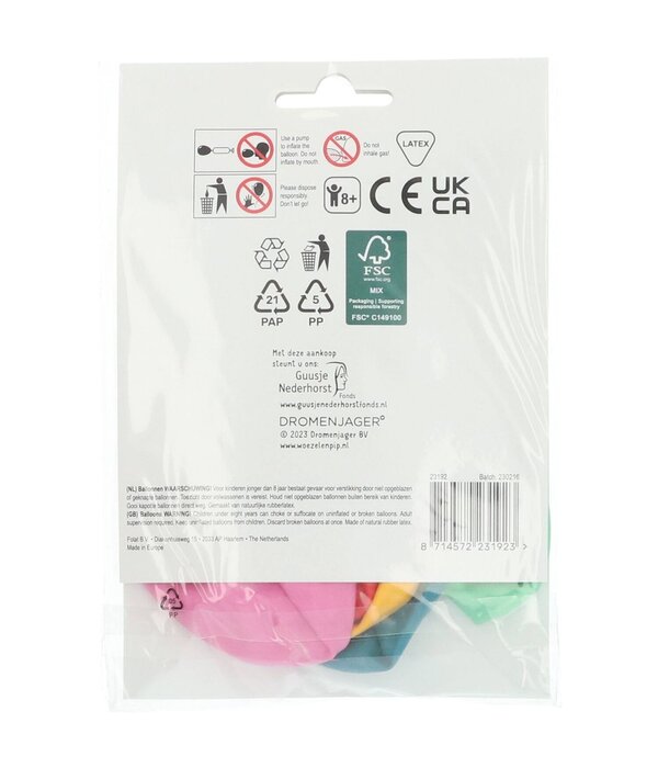 Gekleurde Latex Ballonnen Woezel En Pip (6st)