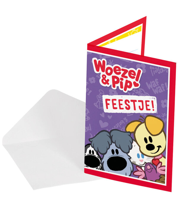 Uitnodigingen Woezel En Pip (8st)